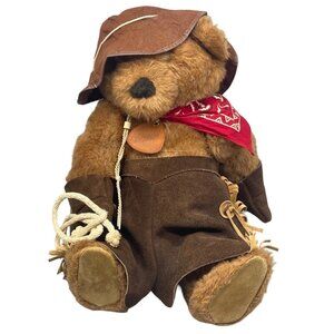 Dakin teddy bear elegante western cowboy chaps hat bandana lasso gloves READ